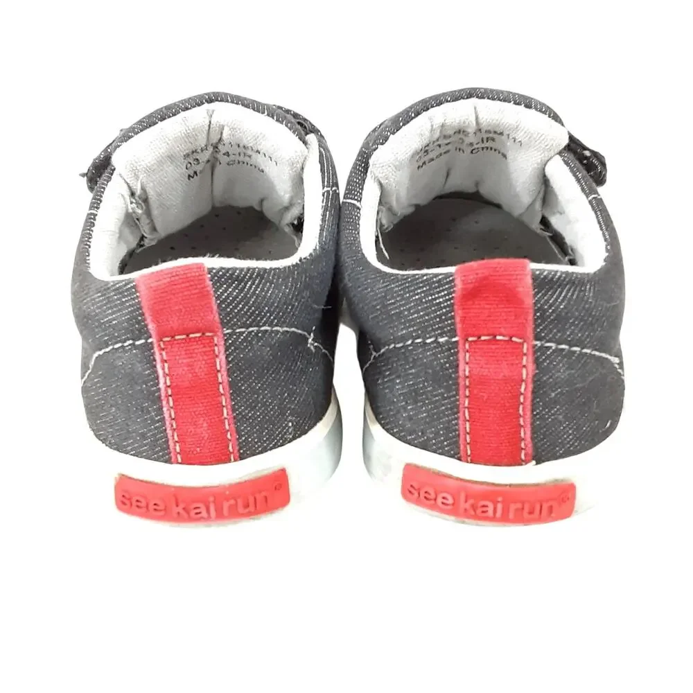 See Kai Run Stevie II Canvas Sneakers Denim Blue Boys 8 Hook and Loop Strap